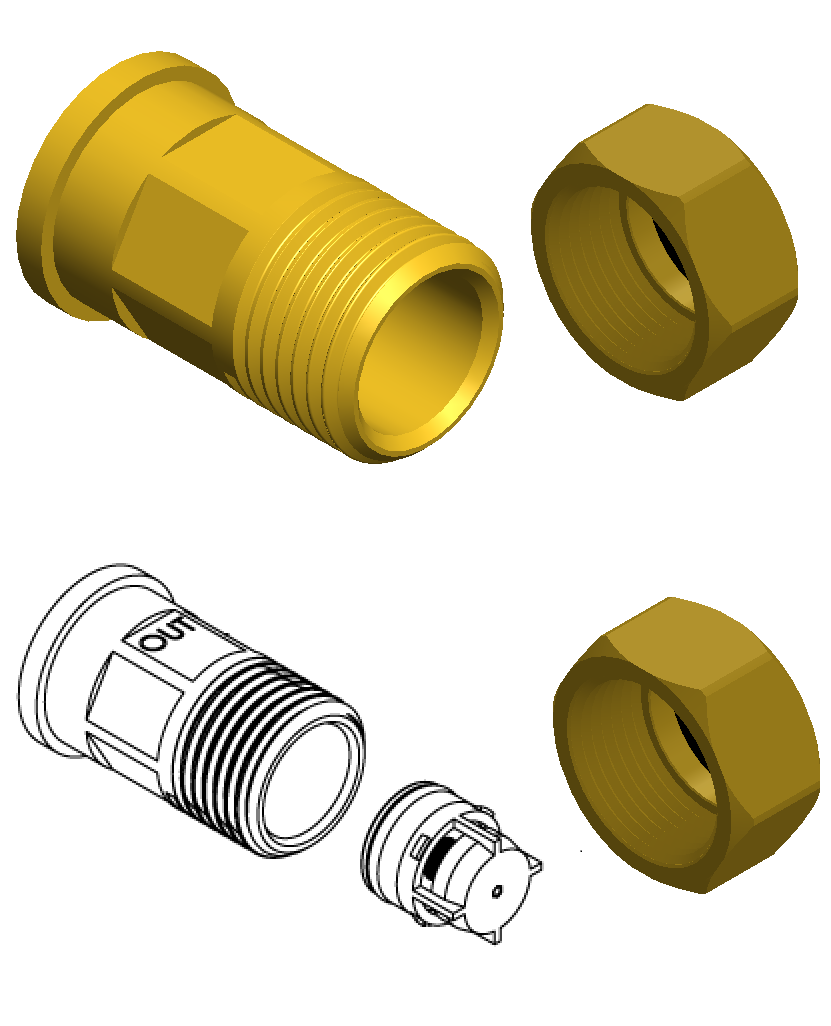 Hydrus Kit-Gasket Inlt/Outlt 2Xnut Dn15
