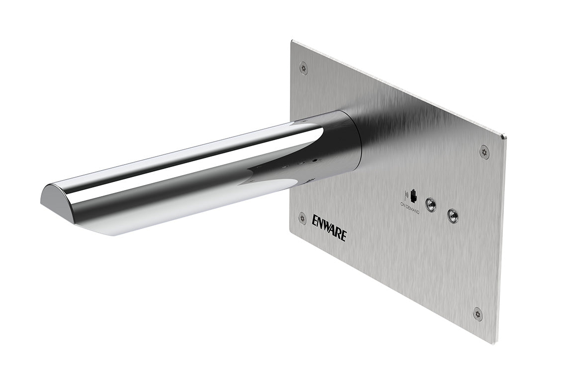 Wall Mounted Sensor Tap: Hands-Free On/Off Demand Sensor - 205mm Spout