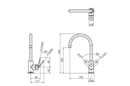 Amara Sink Mixer with Gooseneck Spout