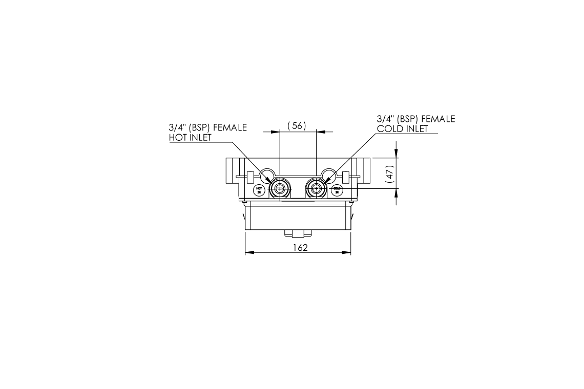 Aquablend Restore Thermostatic Sequential Wall Mixer - Back-of-Wall Assembly