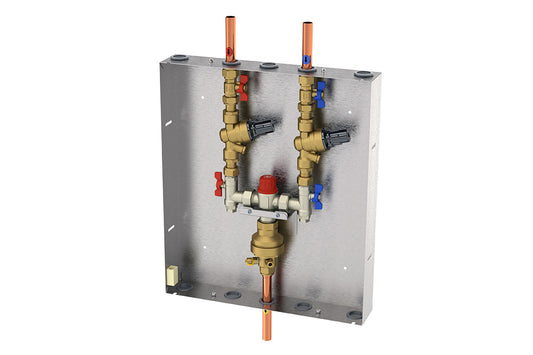 Aquablend 1500 TMV - Lift Lever Thermal Flush - in 430x500 SS Cabinet - HW/CW Inlets at Top, WW Pipe at Bottom and PRVs on inlets - Smartflow - No Lid