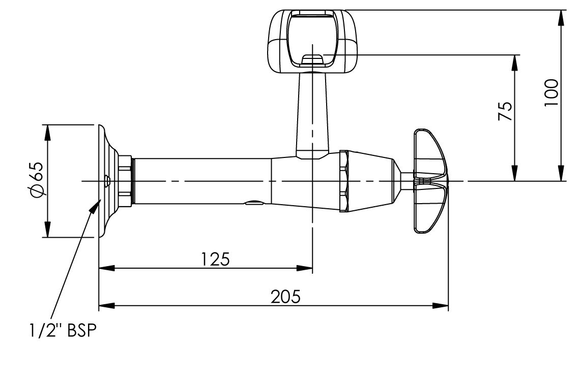 Type 100 Wall Mounted Fountain 15mm - Cam Action