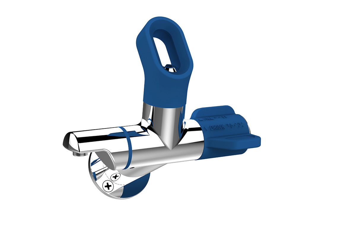 Blueline Type 63 Angled Bubbler for Wallsend Trough Installation with Rubber Guard and Bottle Filler