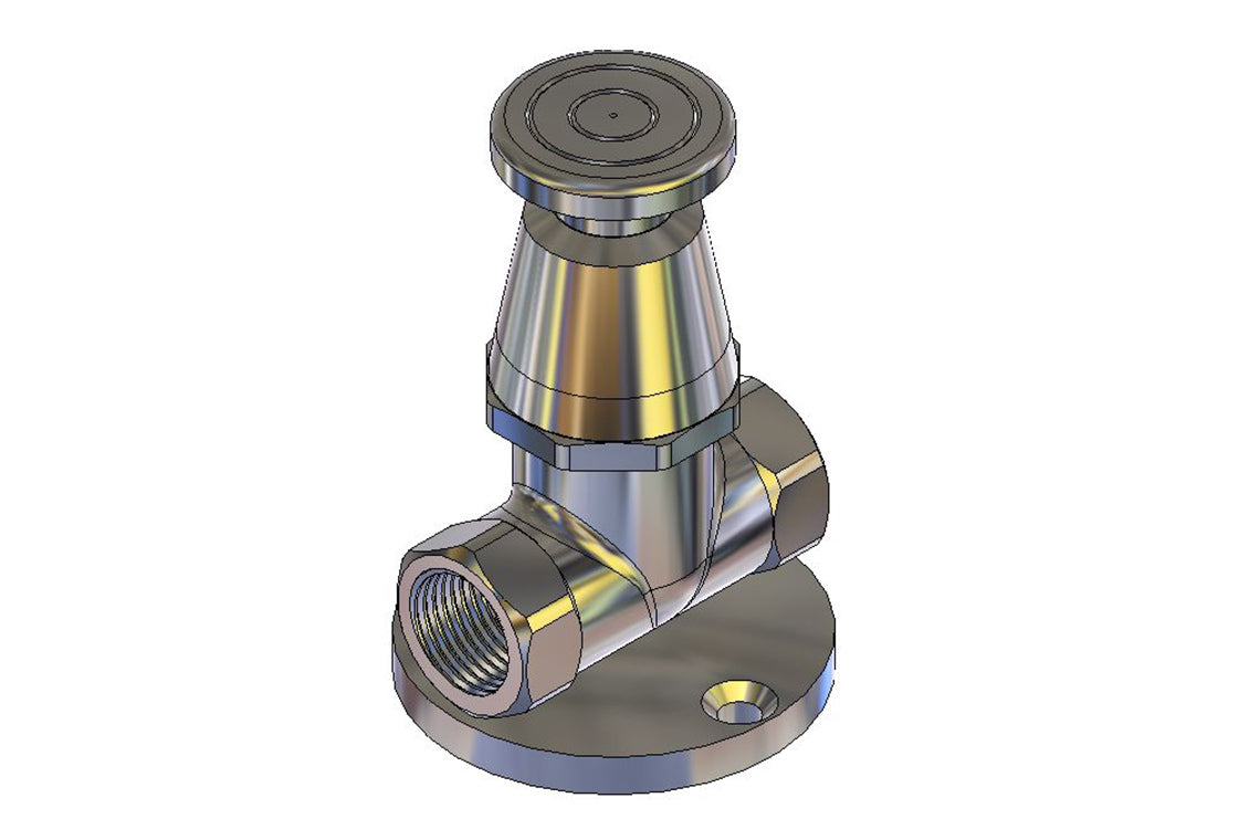 Foot Operated Stop Tap - 90 Degree Female & Female 15mm