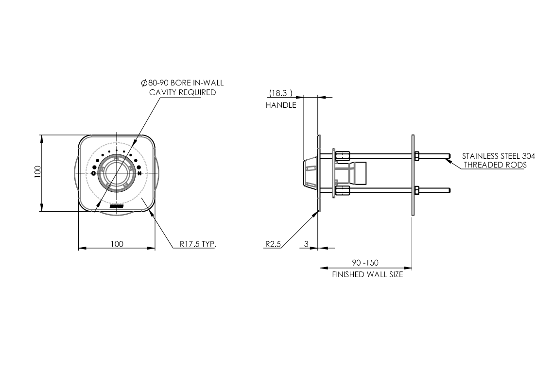 Custodian: Basin or Shower Single Control Panel