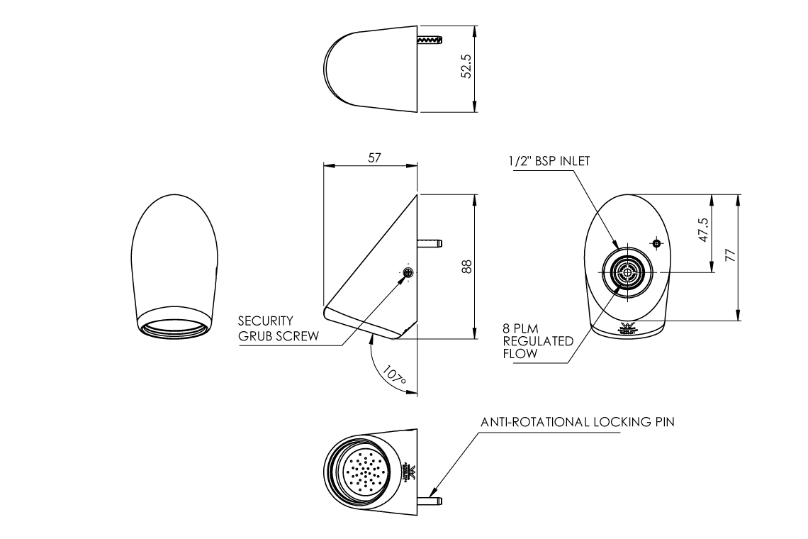 Custodian: Shower Rose - On Wall Mount