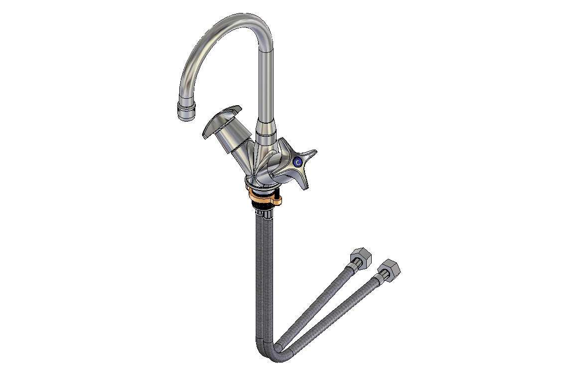 Concealed Spindle Dual Mixer with SP020 Spout - Jumper Valve & CS370