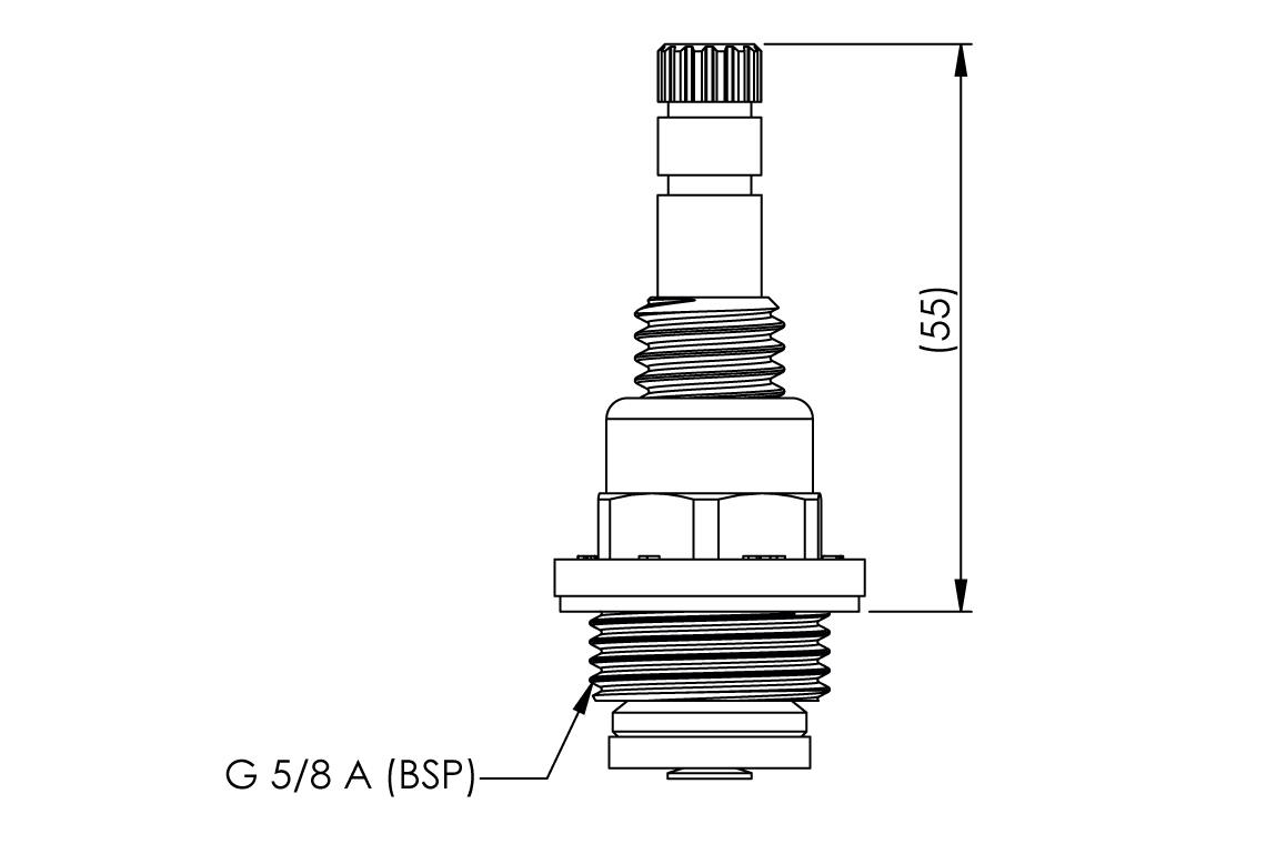 Concealed Spindle - Basin/Sink Stuffing Box Assembly - Jumper Valve