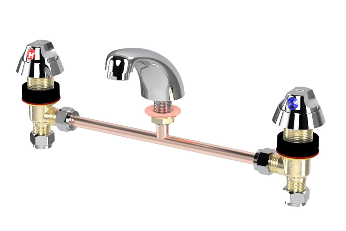 Detention Hot & Cold Basin Set with SP003 Fixed Low Level Spout