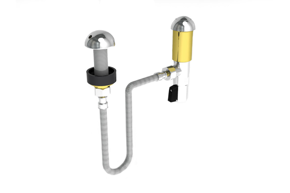 Detention Push Button Basin Control and Outlet Assembly - Right Angle Body to Suit Spring Action