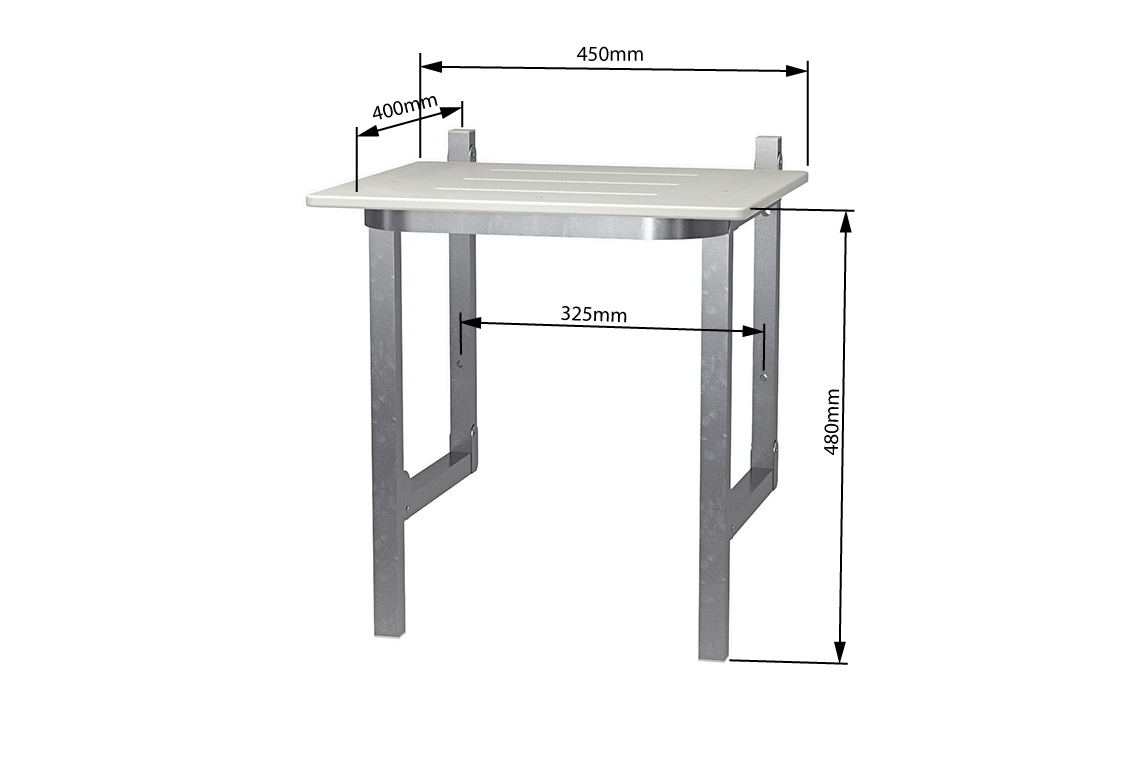 Wellbeing Fold Down Shower Seat SS - 450mm