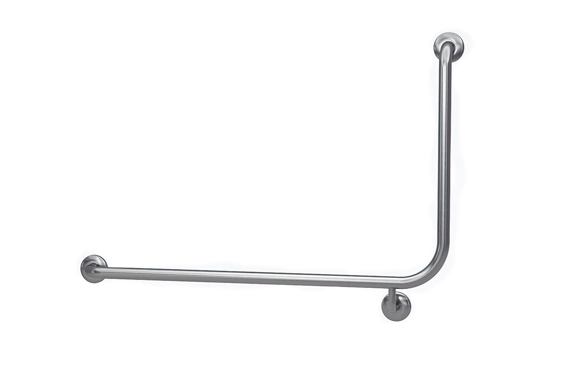 Wellbeing Bariatric Accessible Toilet Grab Rail with 90° Bend - Left Hand - Brushed Stainless Steel