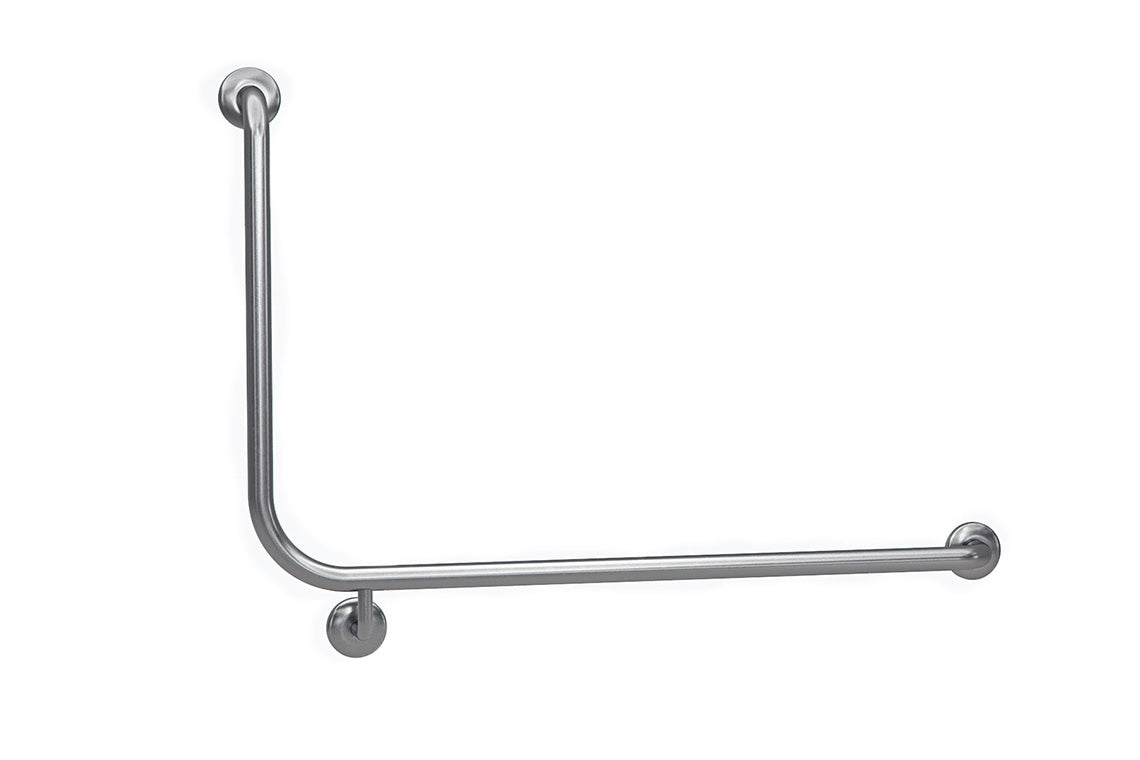 Wellbeing Bariatric Accessible Toilet Grab Rail with 90° Bend - Right Hand - Brushed Stainless Steel