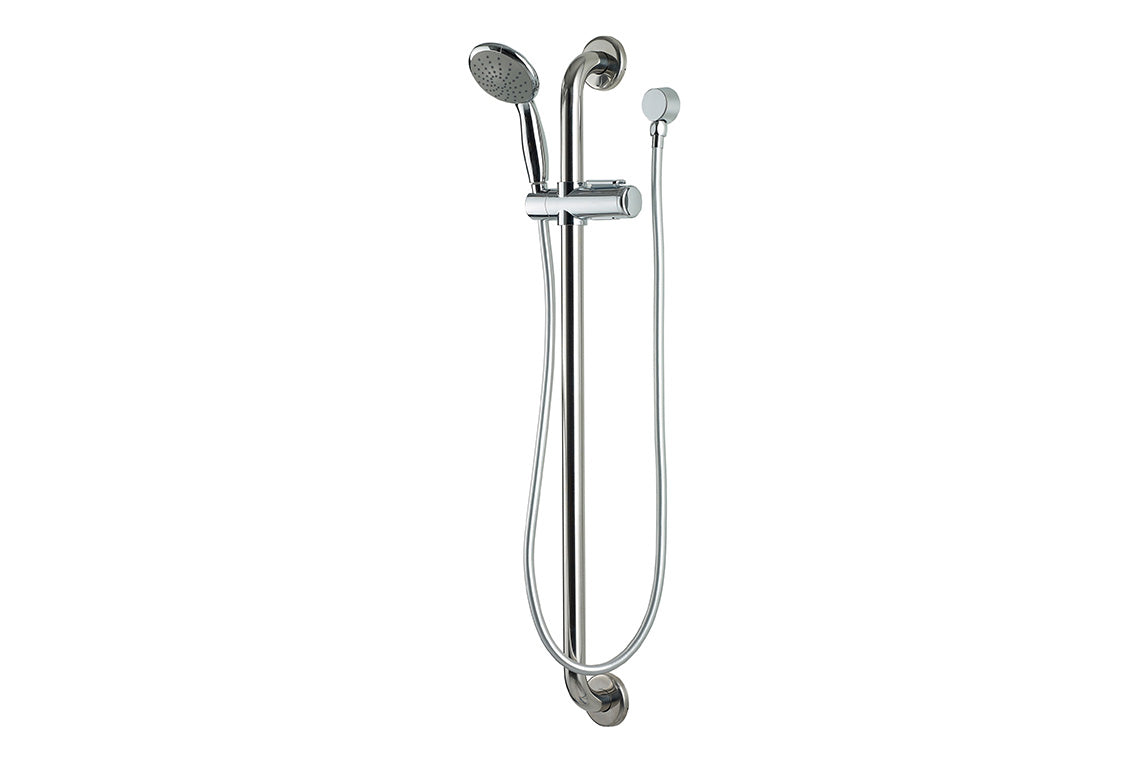 Hand Held Shower and Smooth Hose - 900mm Stainless Steel Grab Rail & ECRS023SS