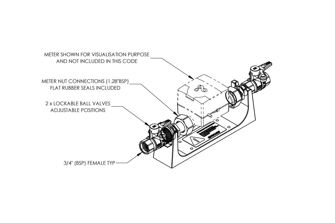 Meter Bracket Hydrus 2.0 20mm 1.28 Thread
