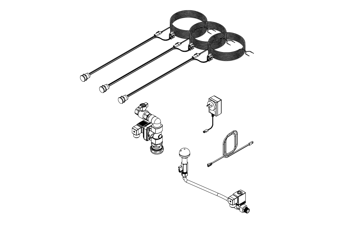 Piezo Operated 90 Degree Dual Flush Valve and Basin Tap with Detention Outlet for Combination Unit