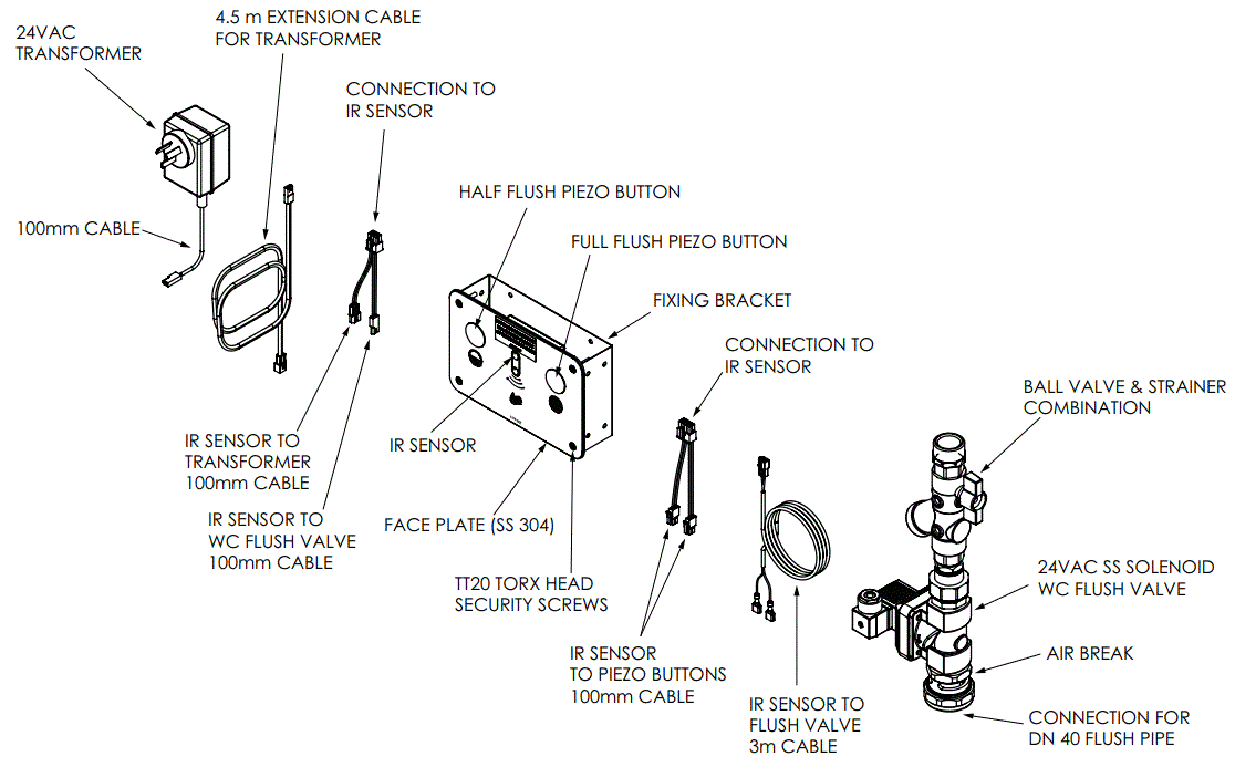 Sensor and Touch-Activated WC Flushing System