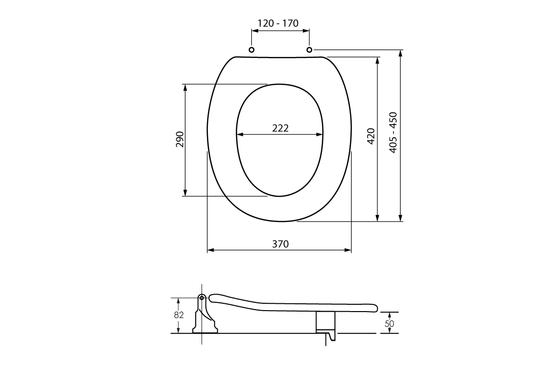 Pressalit Care: Dania 50mm Raised Toilet Seat - Single Flap - White