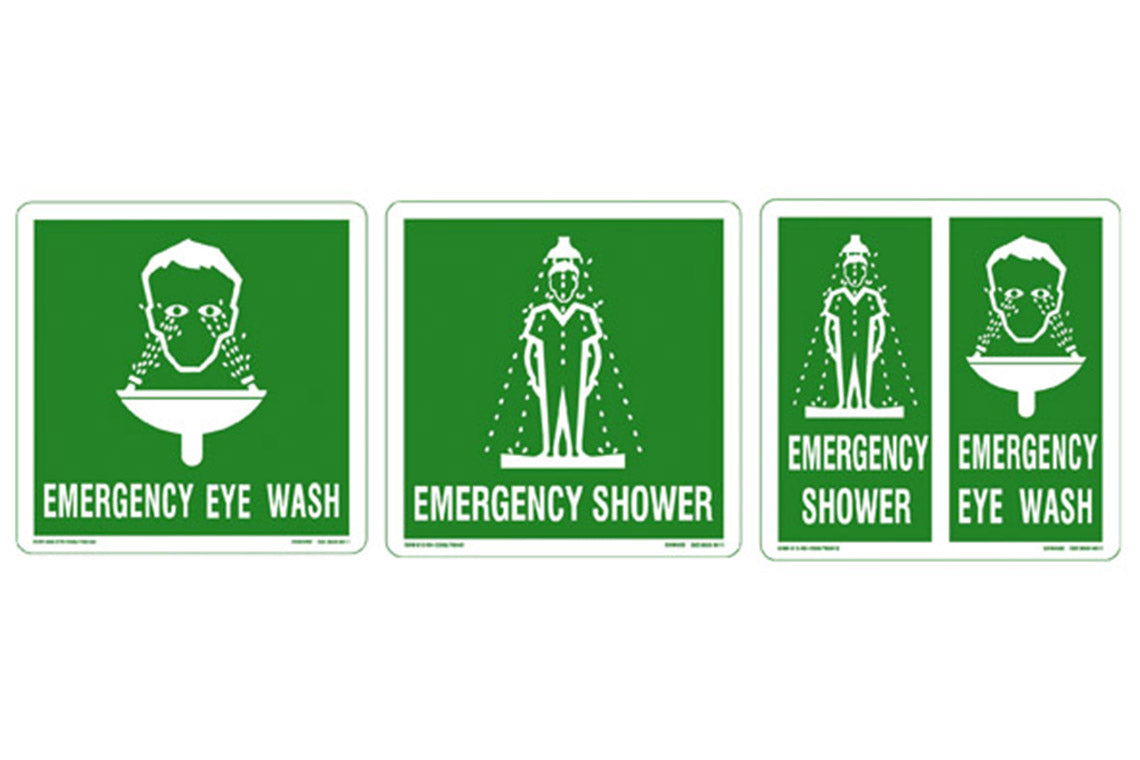 Emergency Shower/Eye Wash Sign 250×250mm - Metal