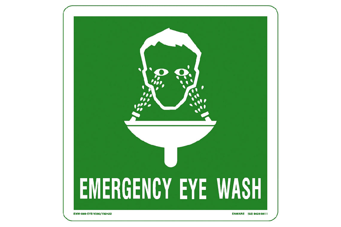 Emergency Eyewash Sign 250×250mm - Metal