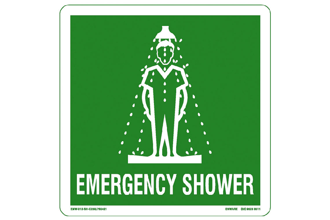 Emergency Shower Sign 250×250mm - Metal