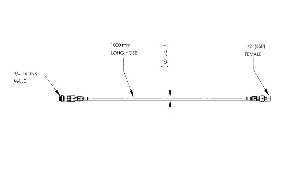 Food Service - 1000mm Mixing Set Hose - Type M