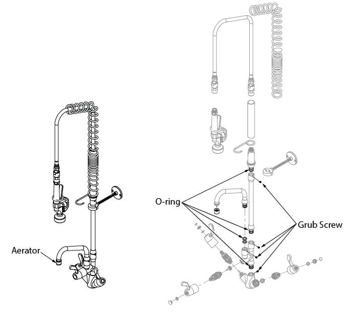 Washer Service Kit - O-Rings, Grub Screws, Aerator Suits FHS/FWS