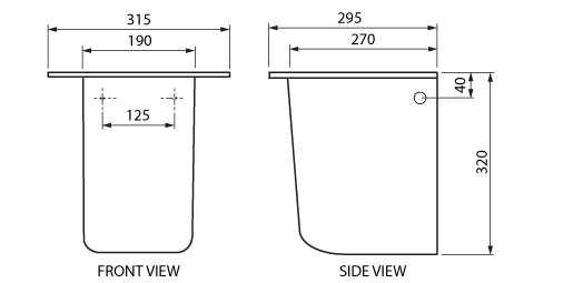 Shroud for Enware Rectangular Basin 500mm - Mental Health