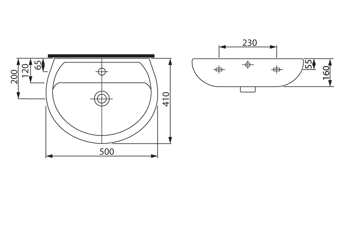 D-Shape 500 Basin