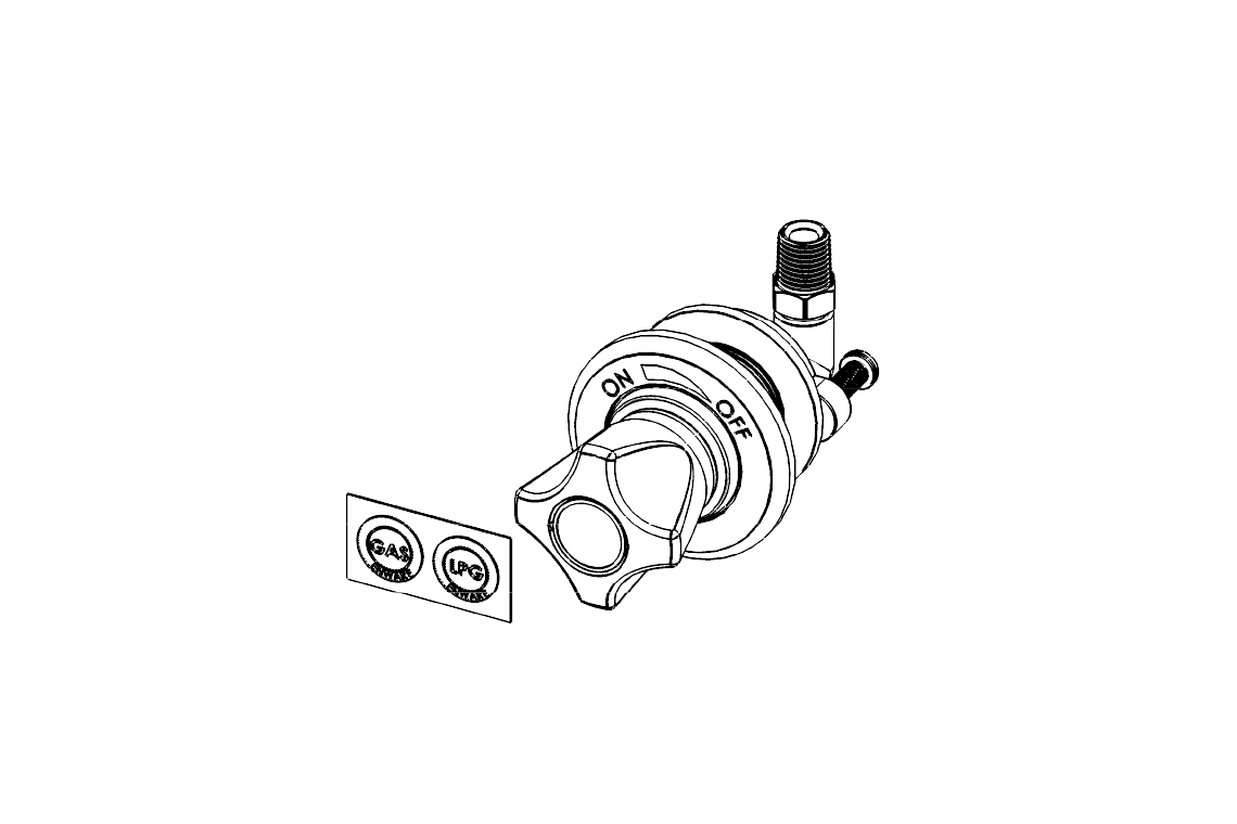 ComLab Front Panel Valve - 90 Degree 1/4" BSPT Inlet/Outlet for Hose Connection - Needle Valve - Natural Gas/LPG