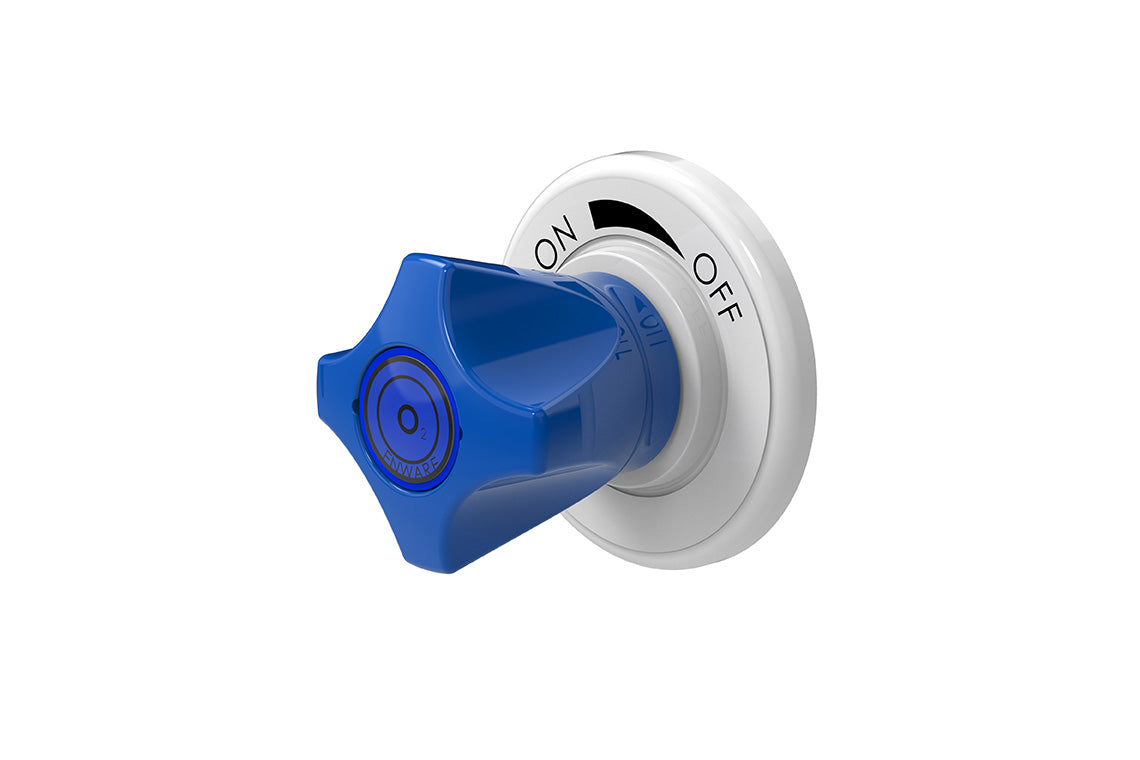 ComLab Front Panel Valve - 90 Degree 1/4" BSPT Inlet/Outlet for Hose Connection - Needle Valve - Oxygen