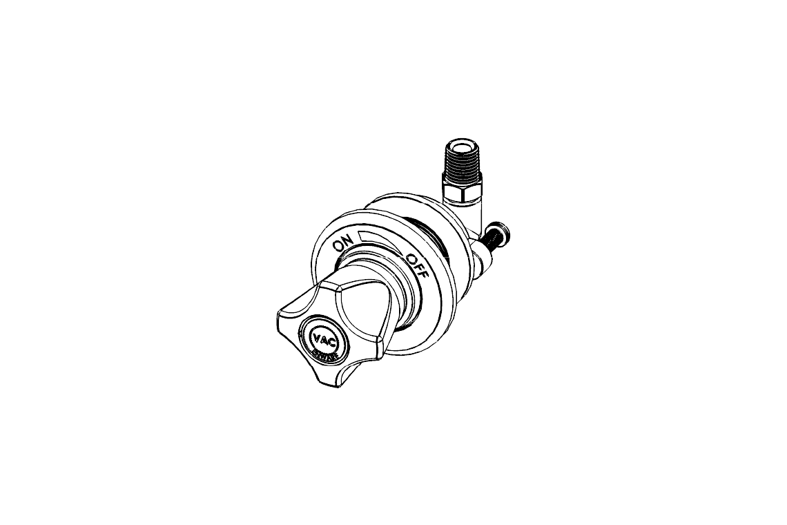 ComLab Front Panel Valve - 90 Degree 1/4" BSPT Inlet/Outlet for Hose Connection - Needle Valve - Vacuum
