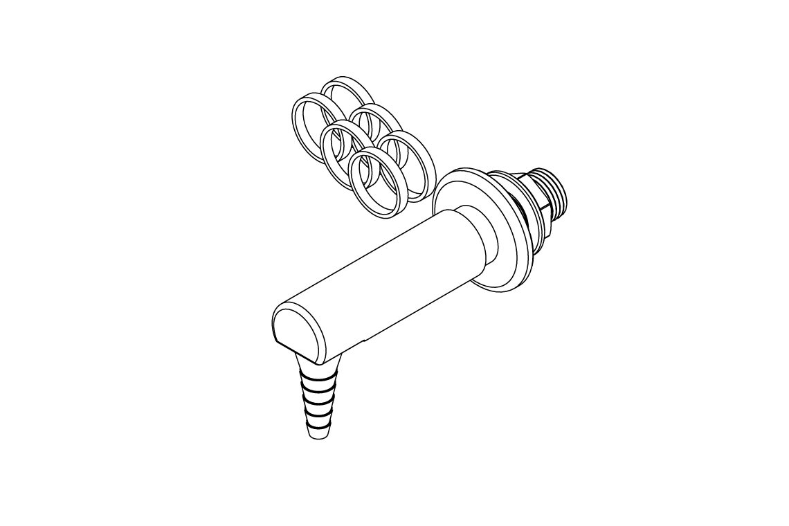 ComLab 90 Degree Fume Cupboard Outlet - AIR/ CO2/ HE/ AR/ N2