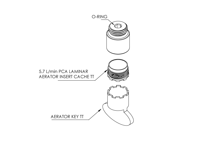 Aerator and Adaptor - 5.7 L/min Laminar Flow TJ - LCN