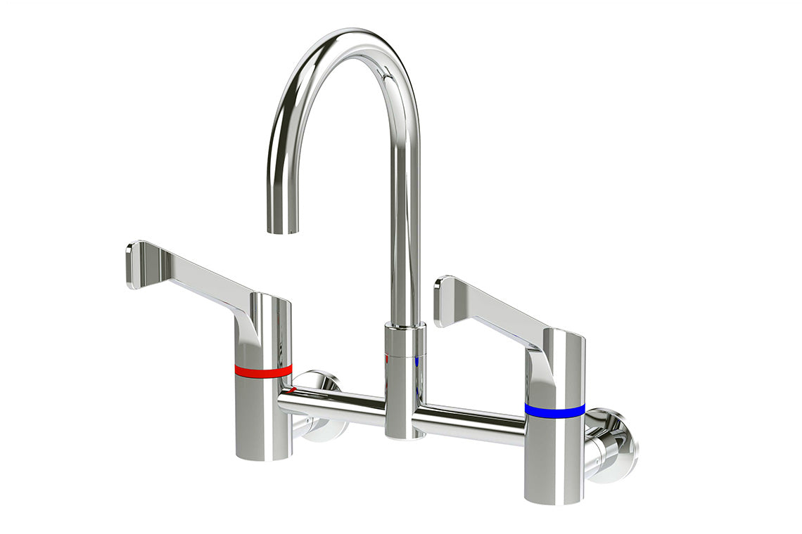 Leva Type 51 150mm Wall Mounted Mixing Set with SPC020 Swivel Spout & LEV150402