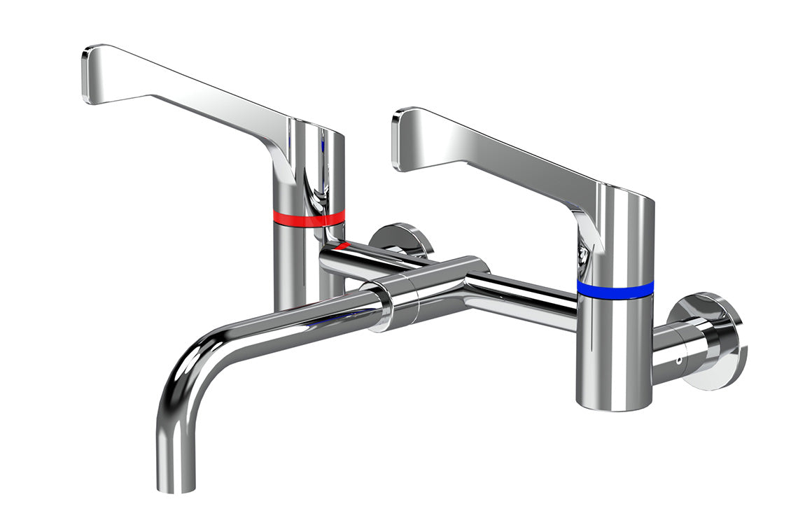 Leva Type 56 150mm Wall Mounted Mixing Set with Low Level Fixed Spout
