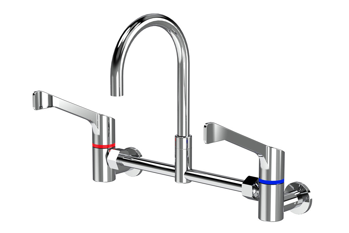 Leva Type 51 Wall Mounted Adjustable Mixing Set - 1/4 Turn Ceramic Disc & LEV150422