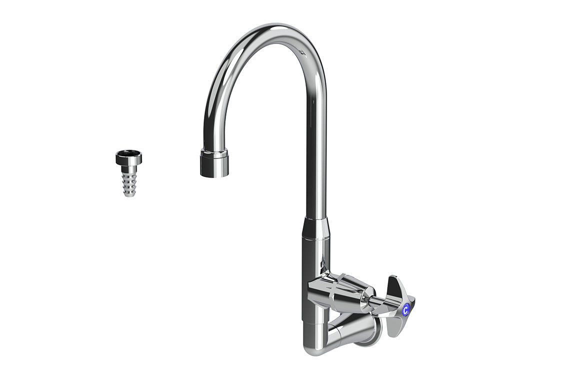 Type 16A Laboratory Wall Stop Tap Swivel and Fixed Outlet Aerated/ Tube Nozzle - School Pattern Handle Jumper Valve