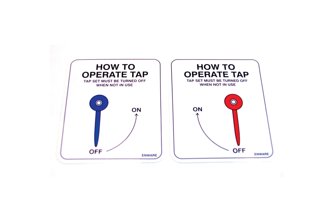 Food Service Lever Sign Red & Blue (Pr)