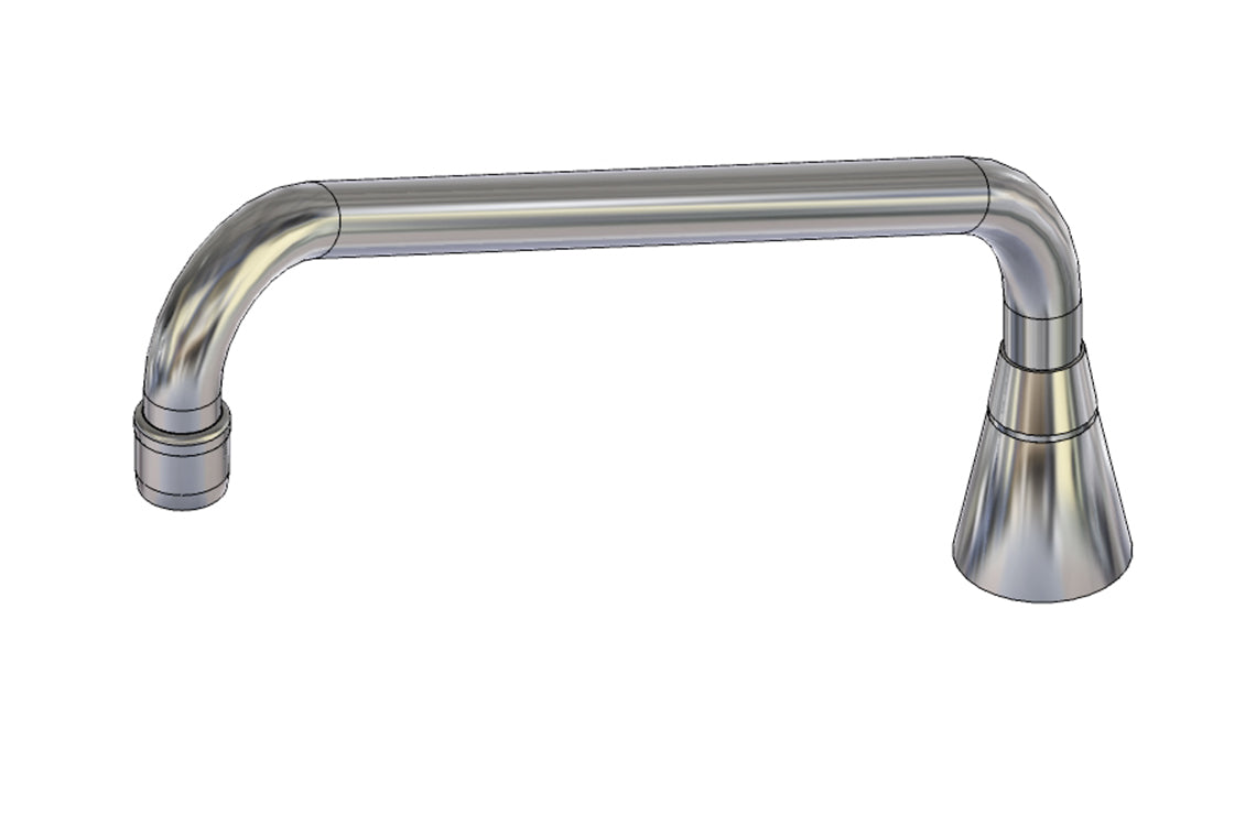 Hob Mounted Standard Sink Spout - Swivel Outlet 300mm