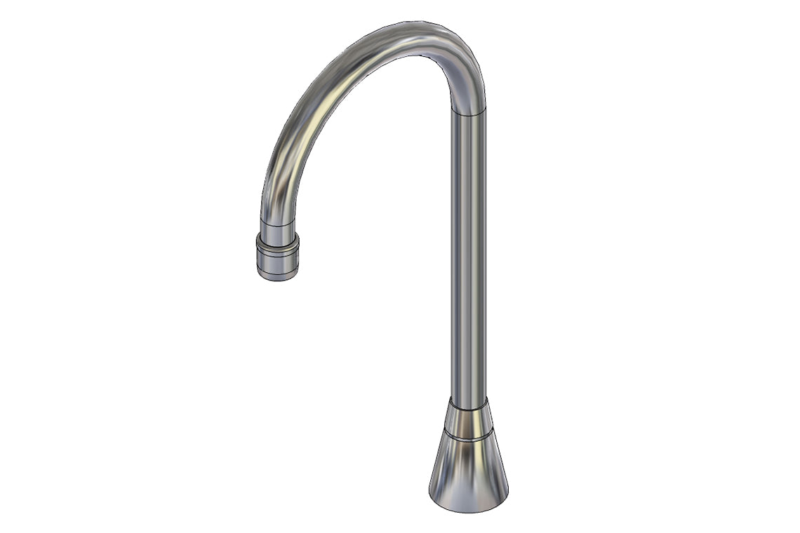 Hob Mounted Curved Sink Spout - Swivel - 150mm - High Version