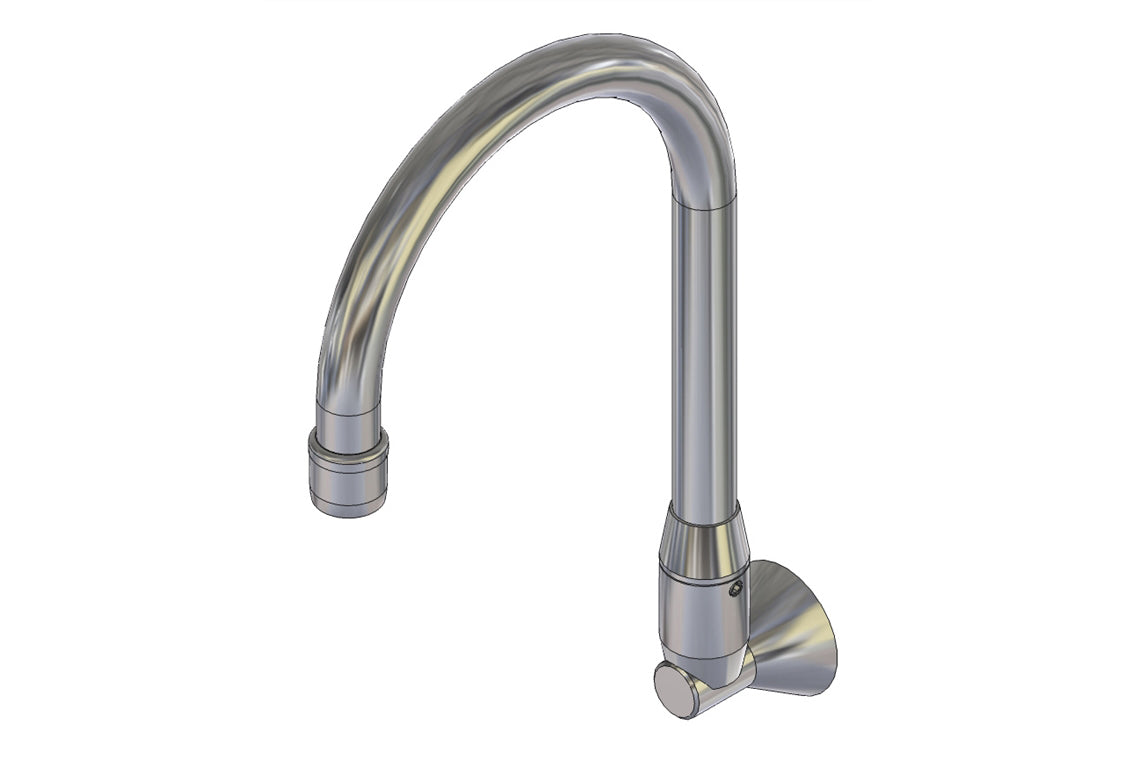 Wall Mounted Curved Swivel Spout 185mm & SP120
