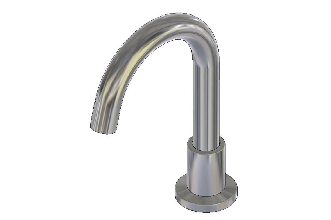 Cache Hob Mounted Curved Basin Spout - 115mm - Fixed Outlet