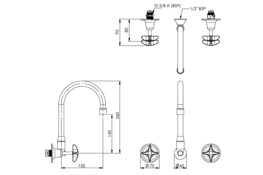 School Pattern Recess Set with SP120 Swivel Spout - Jumper Valve (NSW School Specification)