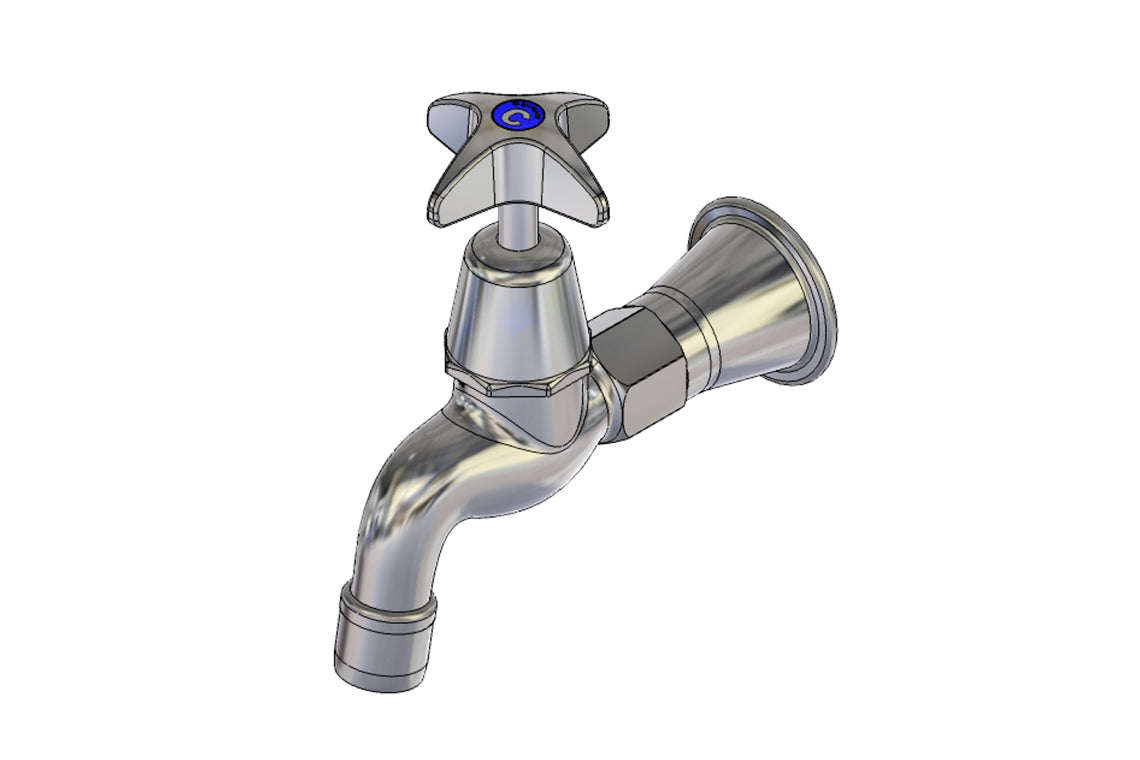 School Pattern Bib Tap FI 15mm - Extended 50mm