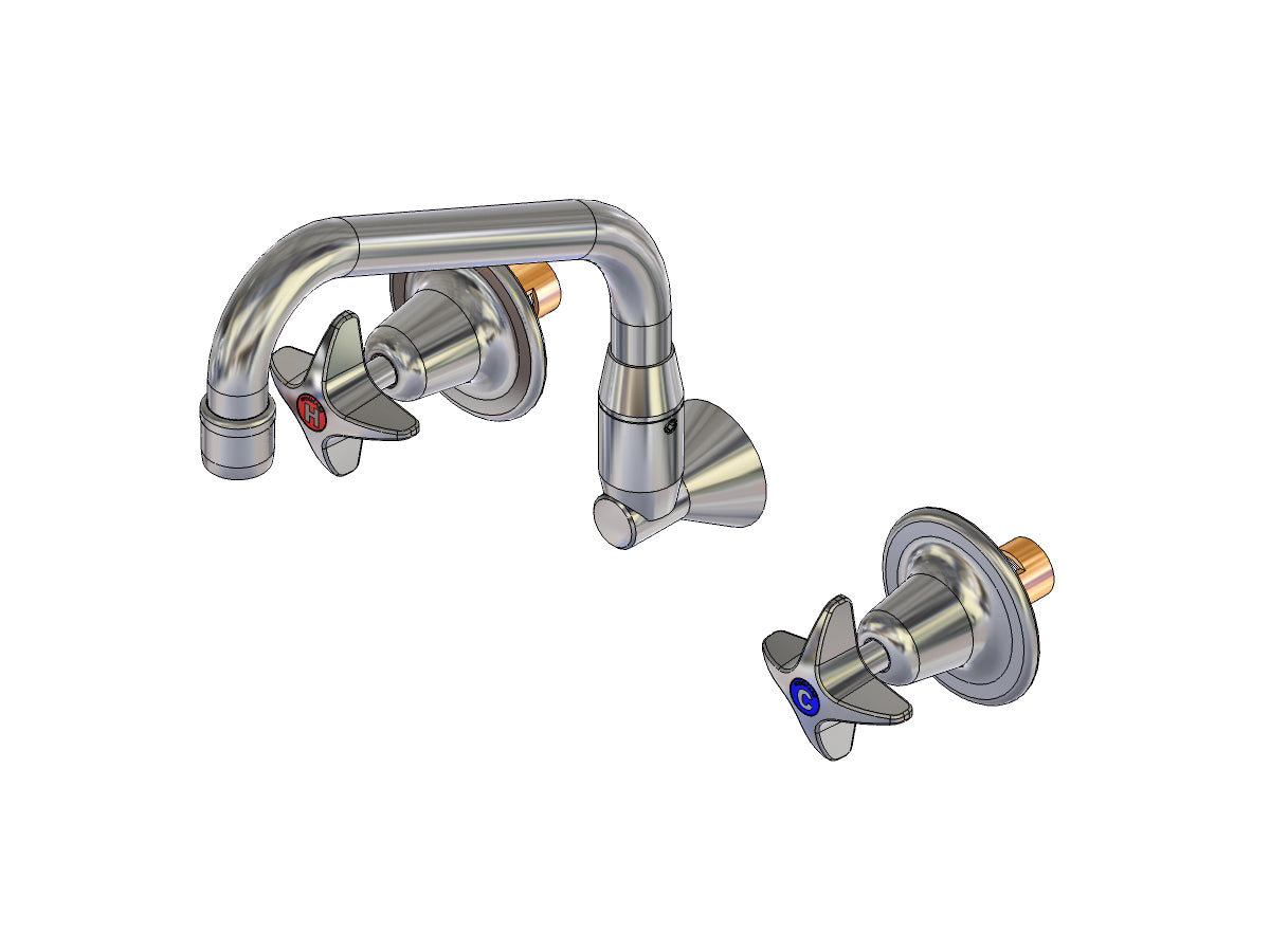 School Pattern Recess Set with SP110 Swivel Spout - 1/2 Turn Ceramic Disc