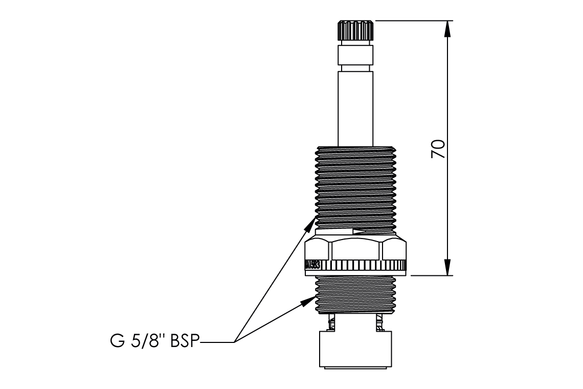 School Pattern - Stuffing Box Assembly - Recess - 1/2 Turn Ceramic Disc Standard