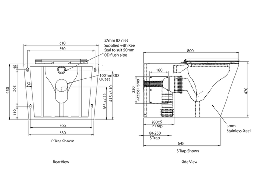 Bariatric WC Pan and Toilet Seat - White