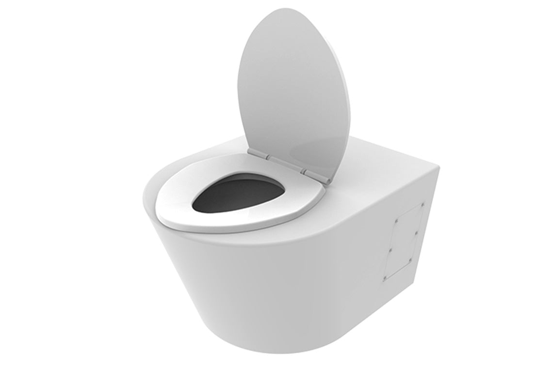 WC Pan and Toilet Seat - Bariatric - White - Single Flap Seat - Stainless Steel & WB-WCBARW