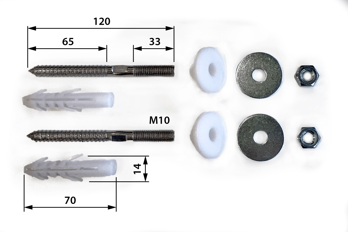 Fixing Bolts for Type A Wash Basin